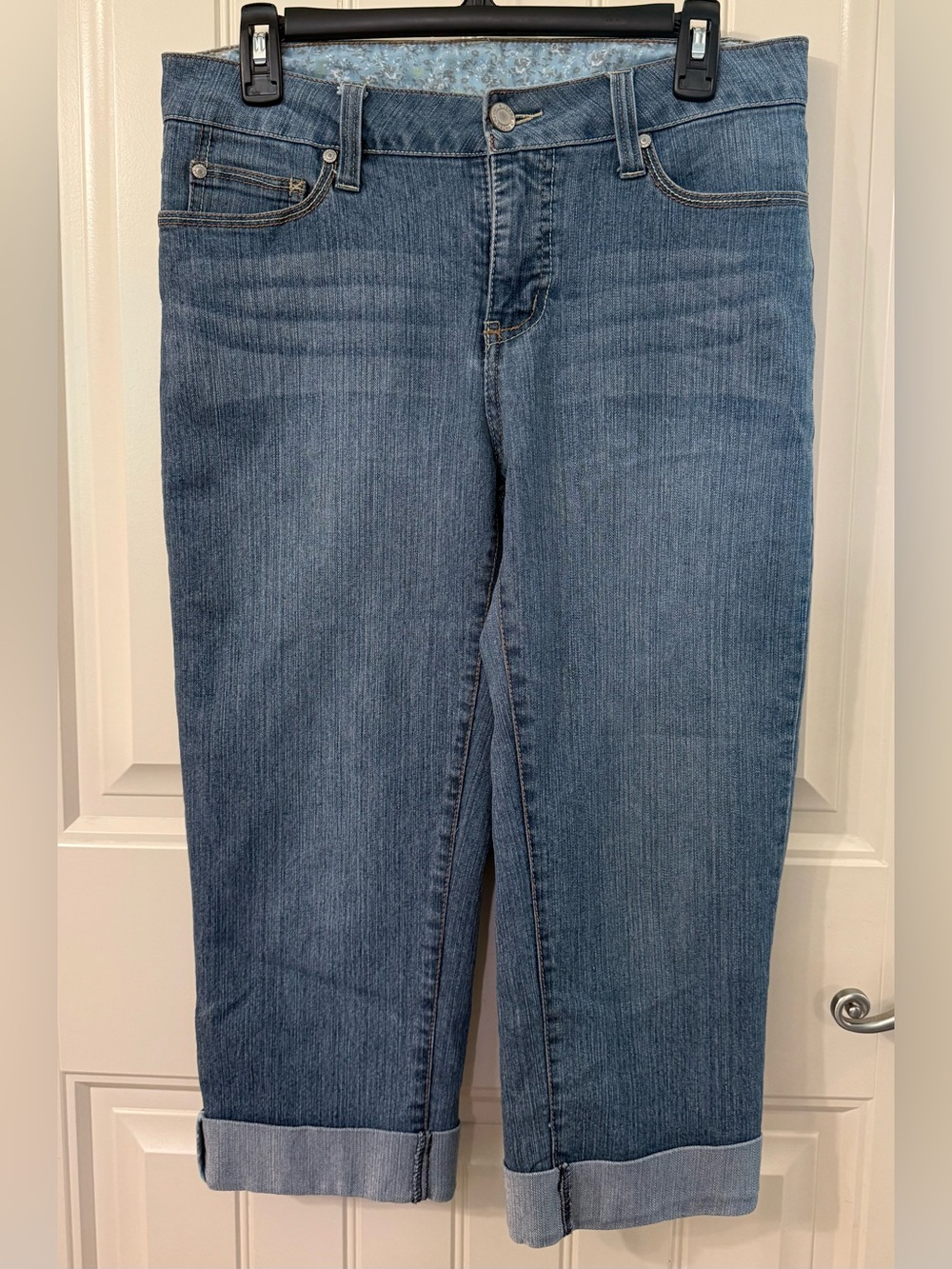 Faded Glory Mid-Blue Ankle Crop Denim Jeans